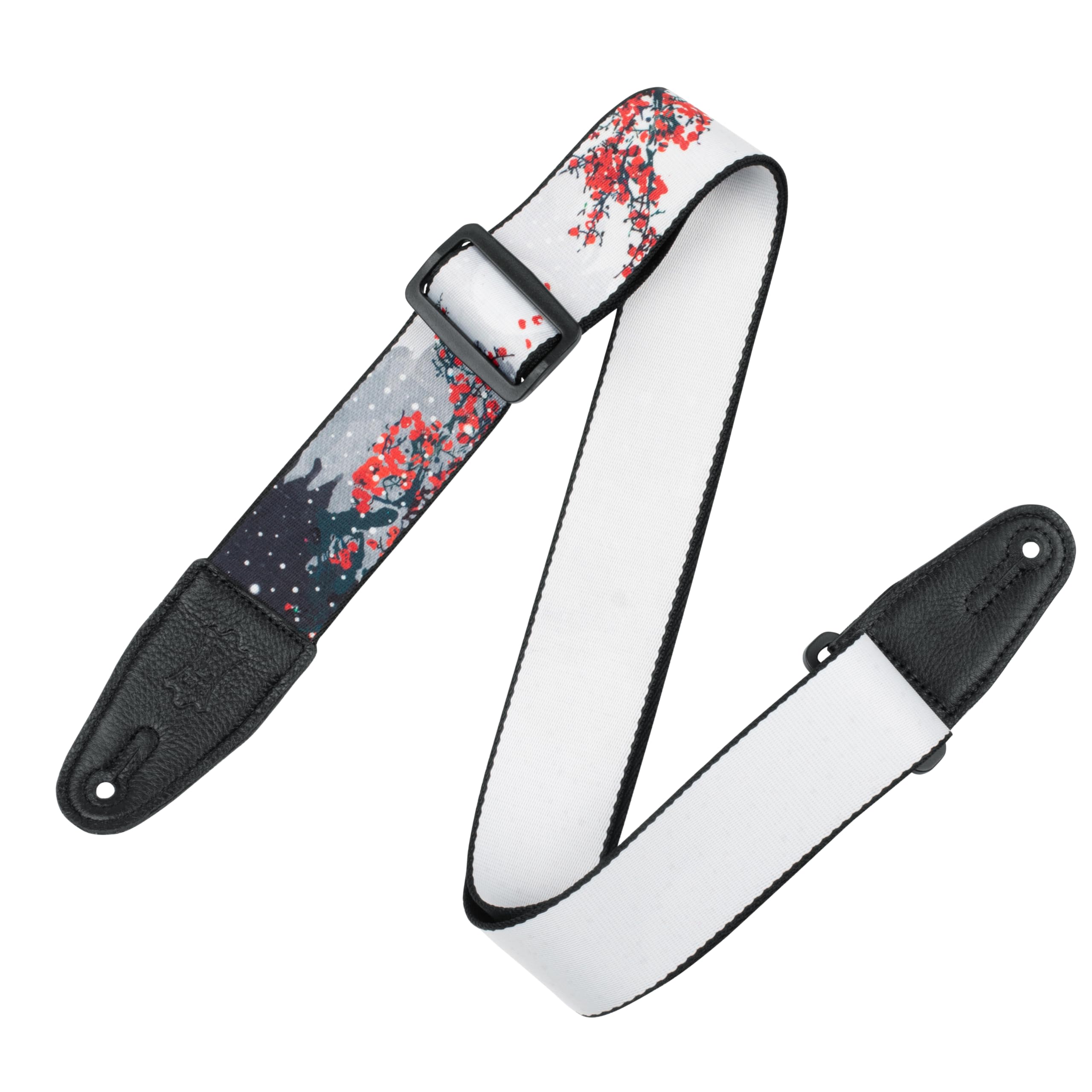 Levy's Leathers 2" Wide Polyester Guitar Strap; Cherry Blossoms & Snow Motif (MPD2-116)