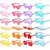 Pibupibu 12/24 Pack Fun Mixed Rimless Party Glasses Bulk, Colorful Funny Sunglasses Set for Bachelor Party Favors