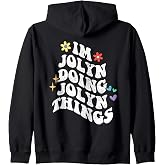 Retro Groovy Im Jolyn Doing Jolyn Things Funny Mother's Day Zip Hoodie