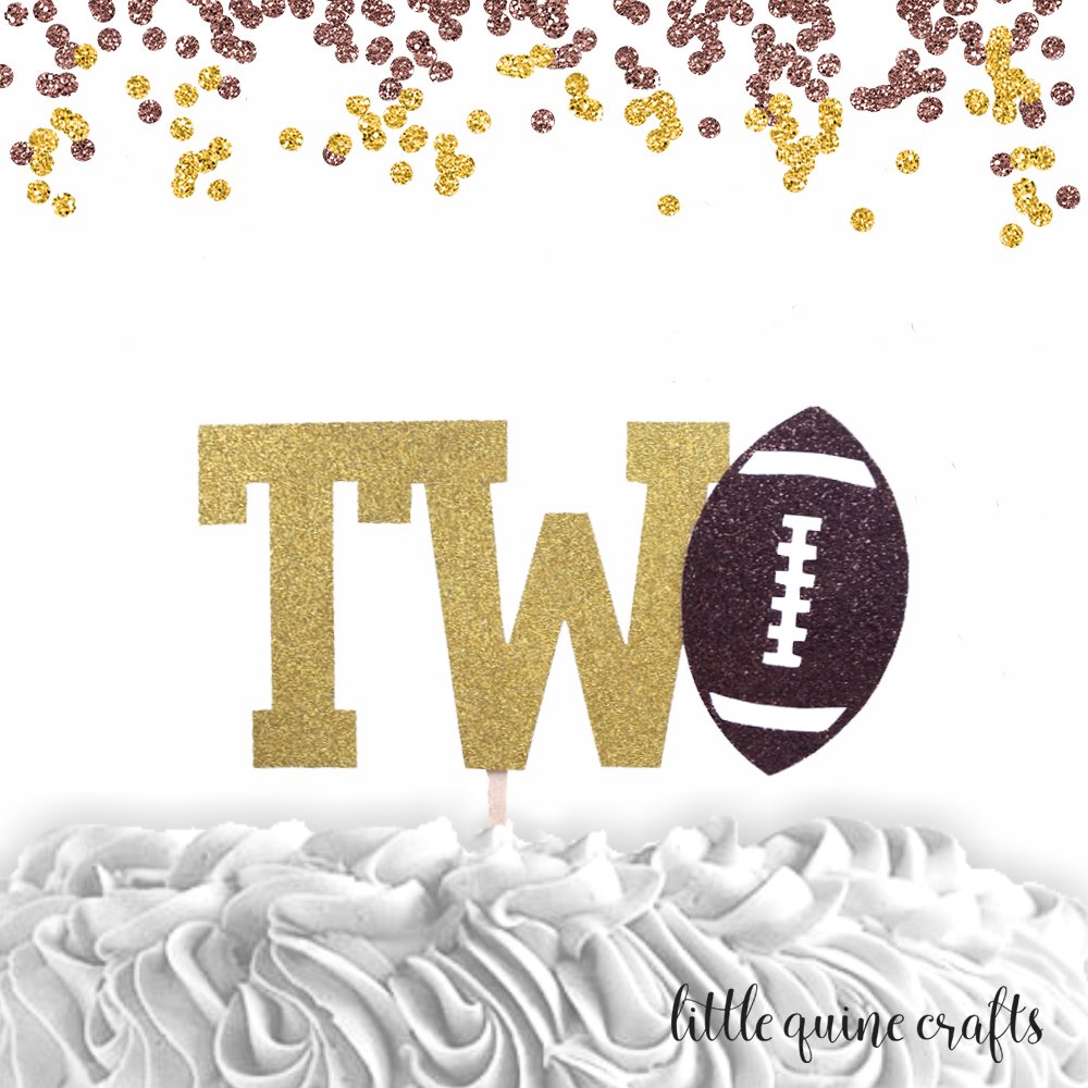 Download Amazon Com 1 Pc Two Football Theme Cake Topper Second Birthday For Boy Girl Handmade