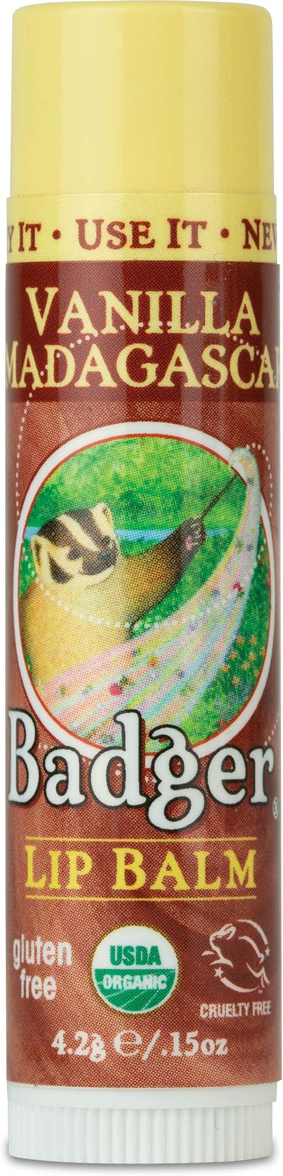 Badger Organic Vanilla Madagascar Lip Balm Stick 4.2g