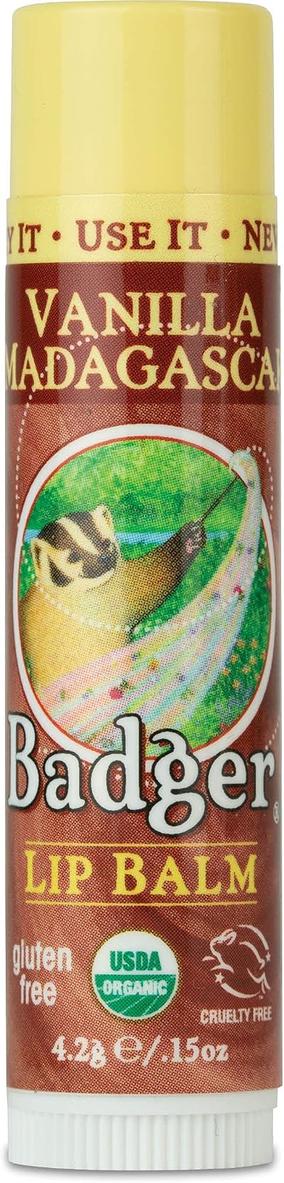 Badger Organic Vanilla Madagascar Lip Balm Stick 4.2g