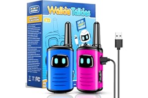 COMEDYFUN Kids Walkies Talkies Toys Rechargeable: 2 Pack Walkie Talkies for Kids Xmas Birthday Gifts for 3 4 5 6 7 8 Year Old Boys Girls Grandkids Stocking Stuffers Toys Age 3-8 Year Old Boy Girl Camping