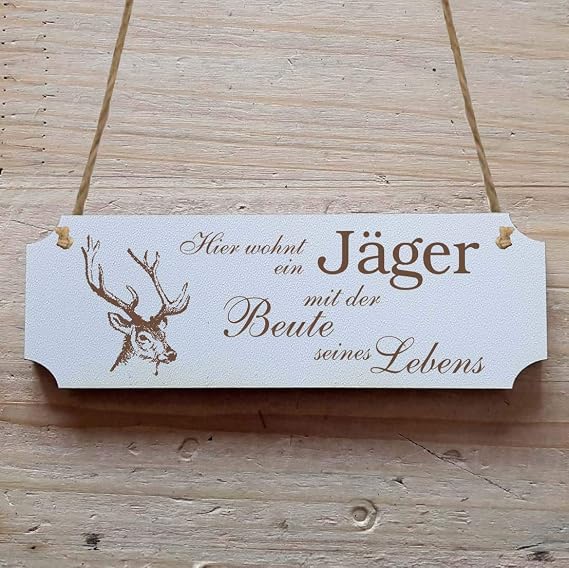 Türschild 'Hier Wohnt Ein Feuerwehrmann' – Vintage-Dekoschild Aus HDF, 20x10 Cm, Mit Brauner Lasergravur, Selbstklebend