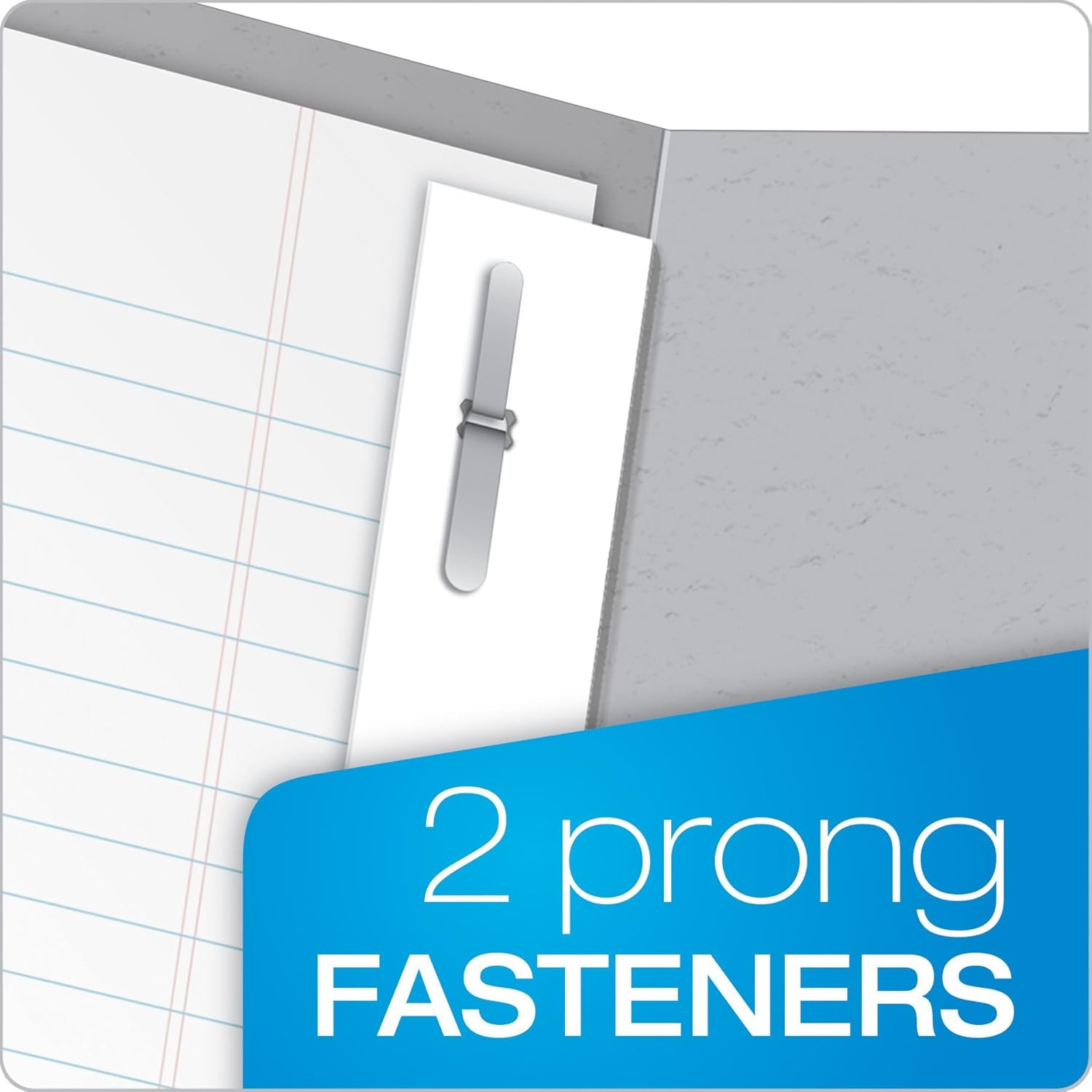 Oxford Two-Pocket Folders w/Fasteners, Gray, Letter Size, 25 per Box (57705) : Binder Pockets : Office Products