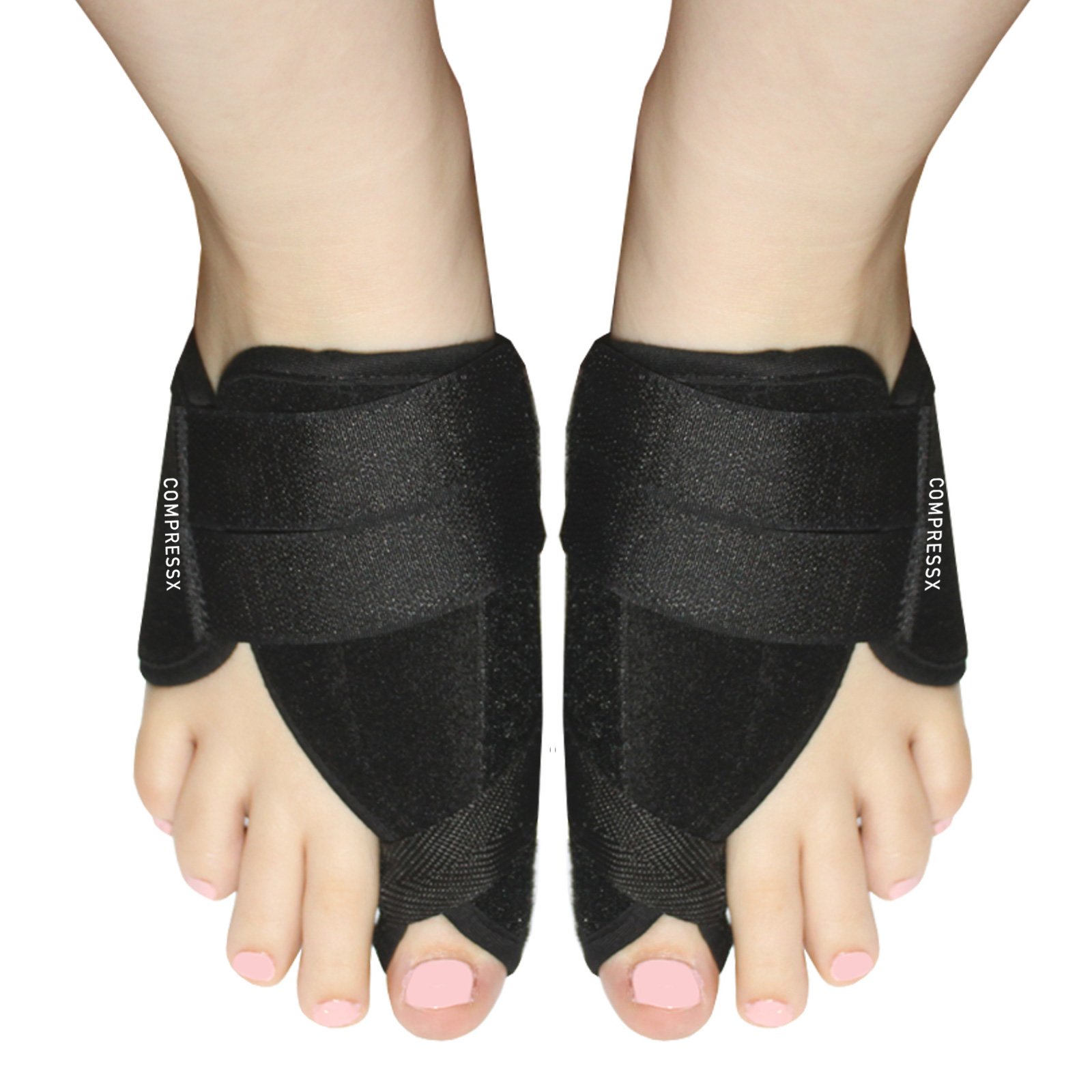 Pair Of Nighttime Bunion Corrector Splints With Adjustable Velcro By