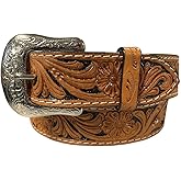 Twisted X Tan & Black Floral Tooled Leather Belt – XIBN-2 (40 – for 38” Waist)