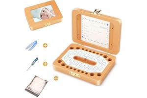 Esweny Baby Tooth Box - Solid Wood Teeth Storage Box, Keepsake Organizer for Baby Teeth and Hair, Perfect for Baby Showers & Birthdays