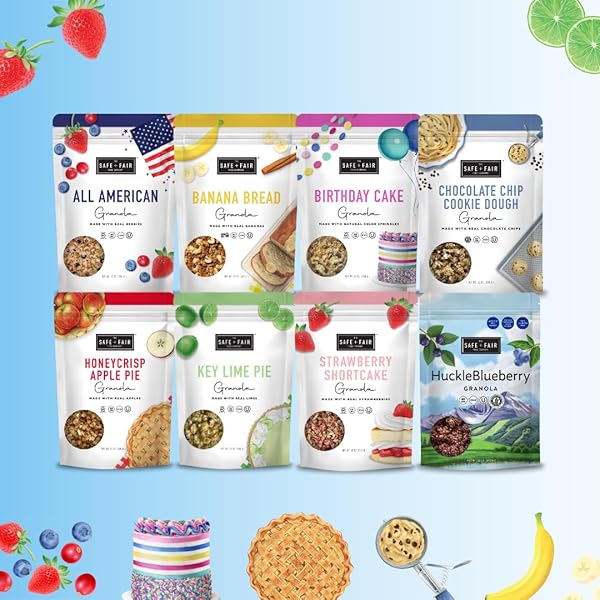 SAFE + FAIR CHOCOLATE CHIP COOKIE DOUGH GRANOLA – GLUTEN-FREE, DAIRY-FREE & VEGAN SNACK – ALLERGEN-FREE, NON-GMO, AND NO ARTIFICIAL INGREDIENTS – 12OZ PACK