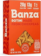 Banza Rotini Pasta from Chickpeas - Gluten Free, High Protein, and Lower Carb Protein Rotini Chickpea Pasta - 8oz