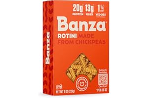 Banza Rotini Pasta from Chickpeas - Gluten Free, High Protein, and Lower Carb Protein Rotini Chickpea Pasta - 8oz