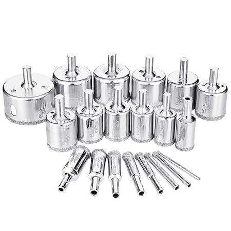 Lochsäge Diamantbohrer 20 Stücke Baban 4-50mm Fliesenbohrer Hohlkern Bohrer Set, Zum Schneiden von Glas,Fliesenglas,Keramik,G