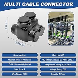 Black Insulated Multi-Tap Wire Connectors - 2 Port