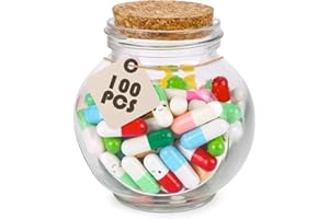 FUTUREPLUSX 100 Pcs Capsule Message in a Glass Bottle Lovely Notes Couples Gifts, for Him Her Boyfriend Girlfriend, Long Distance Relationship Gifts, Romantic Gifts for Her