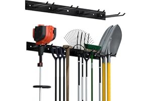 UNITEDPOWER Garden Tools Storage Rack, No Assembly Garage Tool Organizer Wall Mount, Heavy Duty Lawn Tool Holder, Hold Up to 325lbs