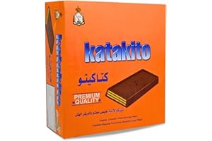 BONBALLOON Katakito Chocolate Filled With Crisp Wafer Premium Natural Egyptian Oriental Egypt Arab Sweet Snacks Tea And Coffee Kosher Halal (1 Pack = 12 Pcs) كتاكيتو شيكولاتة طبيعي محشو بالويفر حلال