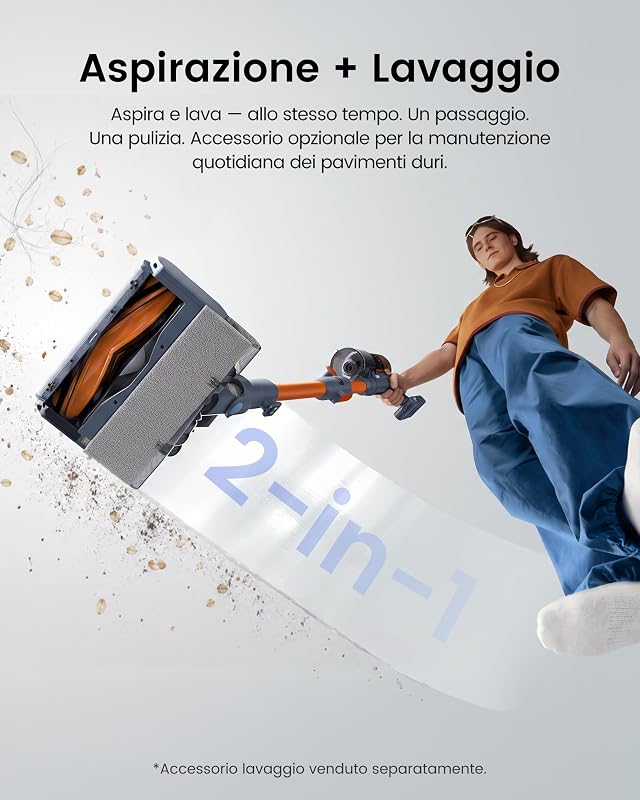 FV5 Aspirapolvere Senza Fili 70 kPa, 80 Min, Peli di Animali