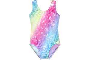 HOZIY Gymnastics Leotards for Girls Toddlers Kids Sleeveless Tumbling Outfits for Dance Print