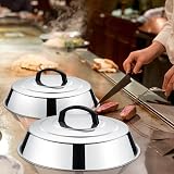 HaWare 12 Inch Cheese Melting Dome Set, 2 Pack, Stainless Steel, Heatproof view 6