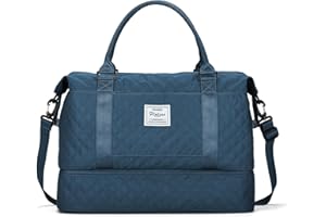 HYC00 Travel Duffel Bag with Shoes Compartment, Weekender Overnight Bag for Women,Carry on Personal Item Bag,Gym Bag