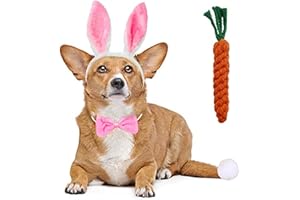 BOOMBONE Dog Bunny Ears and Easter Puppy Toy Kit,Doggie Easter Costume