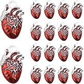 Heiolox 20 Pcs Anatomical Heart Pendant,Punk Jewelry,Human Organ Charms Anatomical Heart Charms For Making Jewelry Necklace BraceletDIY Crafts Decoration Halloween Accessories