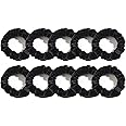 Pack of 10 Small Velvet Scrunchies for Women Hair Accessories, Mini Thin Elastic Hair Ties (Black)