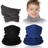 JenPen 4 Pieces Kids Winter Neck Warmer Gaiter Fleece Ski Neck Gaiter Cover Windproof Face Scarfs for Boys Girls Cold Weather