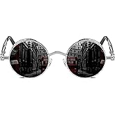 ROCKNIGHT Gothic Steampunk Round Polarized UV400 Protection Sunglasses Unisex Street Outdoor 48mm