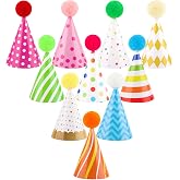 Atiloy 10 PCS Colorful Mini Party Hats for Stuffed Animals Lovely Paper Cone Tiny Birthday Hats for Stuffed Animals Pets Baby, Accessories