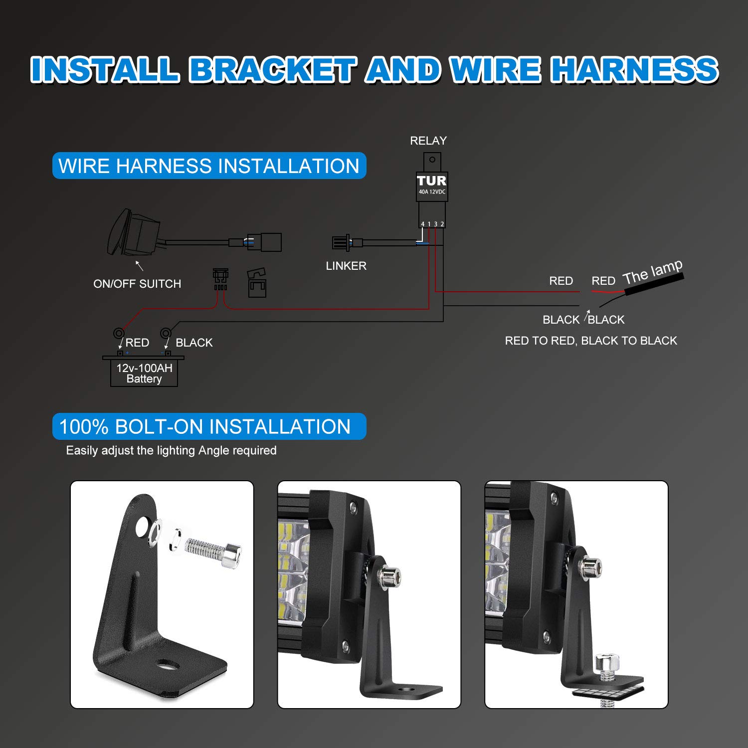 32 LED Light Bar Curved TFormer Triple Row 441W Flood Spot Combo Beam Off Road Lights 2pc 4inch