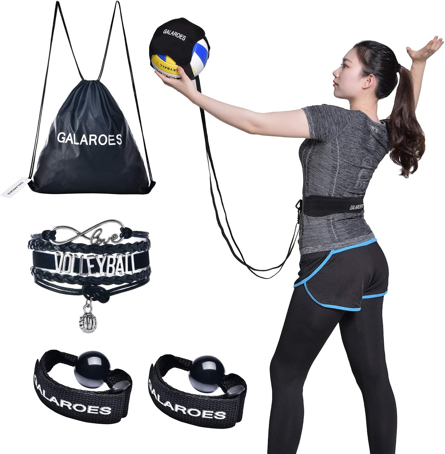 Volleyball Training Equipment Aid - Solo Practice for Serving and Arm Swings Trainer. Practice Overhand Serve, Spike, Arm Swings, Hitting. Gifts for Daughter, Volleyball Players, Sister, Friend
