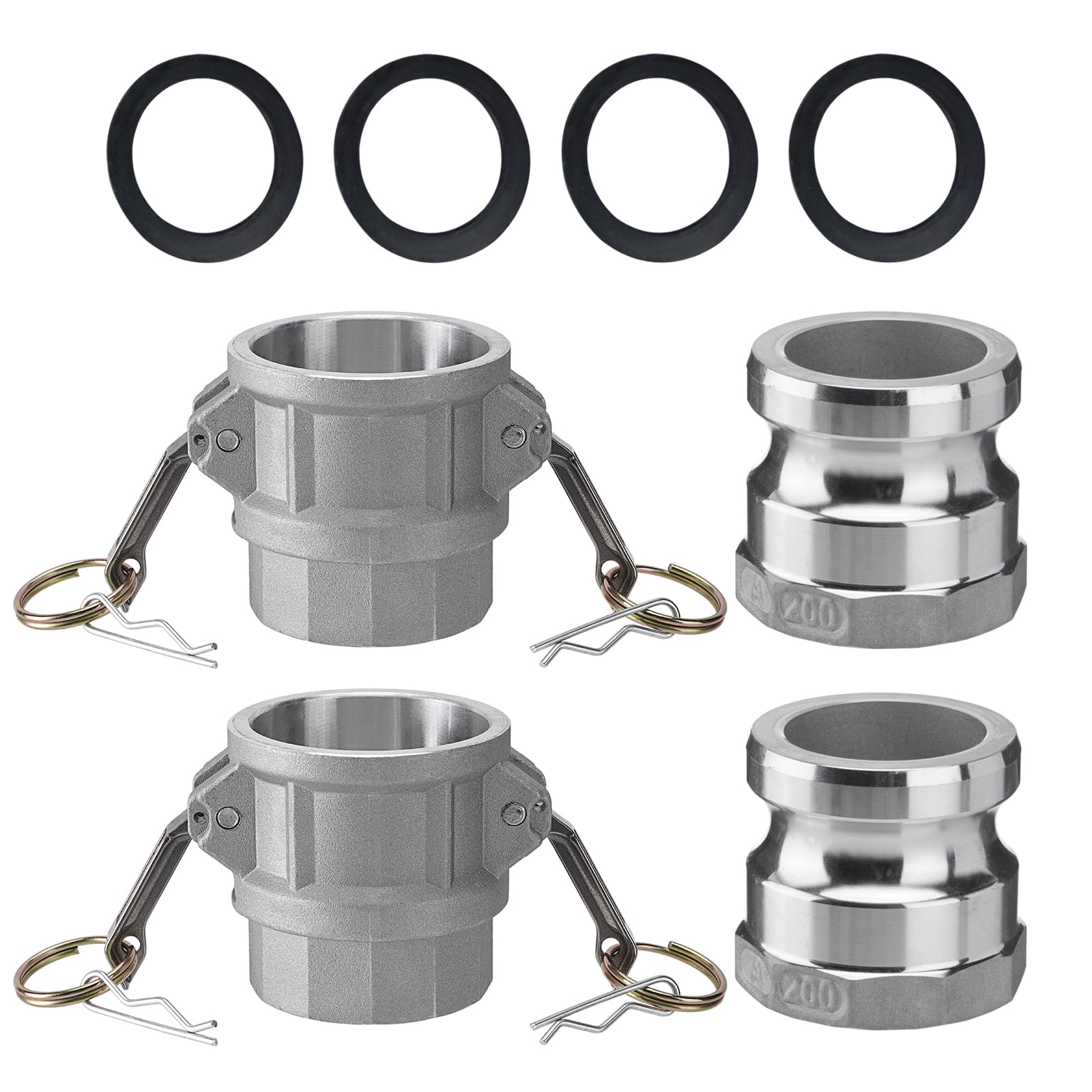 SPARKWHIZ 2 PCS Aluminum Camlock (2" part D) Cam & Groove Hose ...