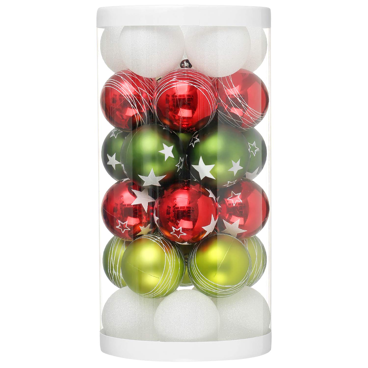 ChristmasExp 30ct 60mm/2.36” Christmas Ball Ornaments Shatterproof Painting & Glitering Christmas Decorations Tree Balls Holiday Xmas Party Decoration Tree Ornaments (Green, 30Pack)