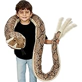 MaoGoLan 97 inch Giant Rattlesnake Plush Long Stuffed Snake Toy Realistic Python Stuffy for Kids Prank Props Christmas Birthday Easter Valentine's Day, Brown