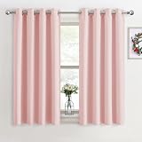 PONY DANCE Thermal Blackout Curtains 2 Panels Blush Pink 46x54 inch Eyelet view 2