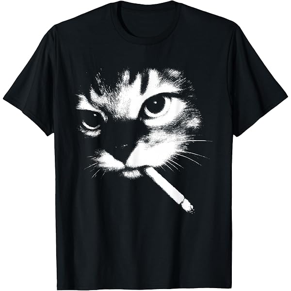 Amazon.com: Cigarette Kitty Gen Z Joke Funny Smoking Cat Meme T-Shirt :  Clothing, Shoes & Jewelry