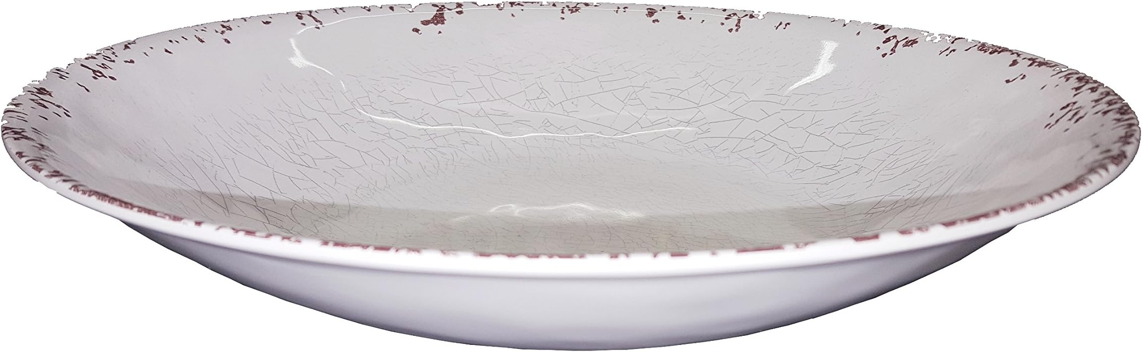 Rustic Melamine Large Bowl Salad Fruit Old English Cream Picnic Outdoors Motorhome Caravan