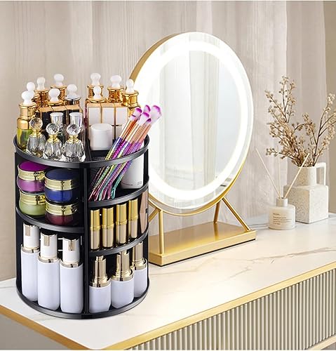 360 Rotating Makeup Organizer,DIY Adjustable Spinning Holder