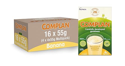 Complan Delicious Banana Nutritional Drink Sachets, 4 x 55 g (Pack of 4)