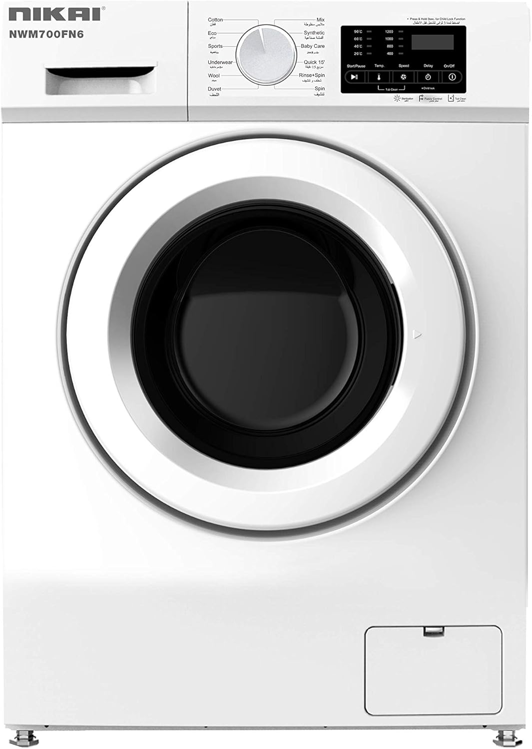 Nikai 7Kg Fully Automatic Front Loading Washing Machine, White