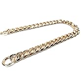 VersaKits Light Gold Chunky Cuban Chain Charm Purse Strap 23-3/4 Inch Aluminum Chain Extender Accessory Decoration for Pants Shoes Dog Collar
