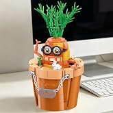 Cogibrix Funny Carrot Happy Plants Building Toys with 5 Affirmation Signs, Mental Health, Stress Relief and DIY Desk Decor fo