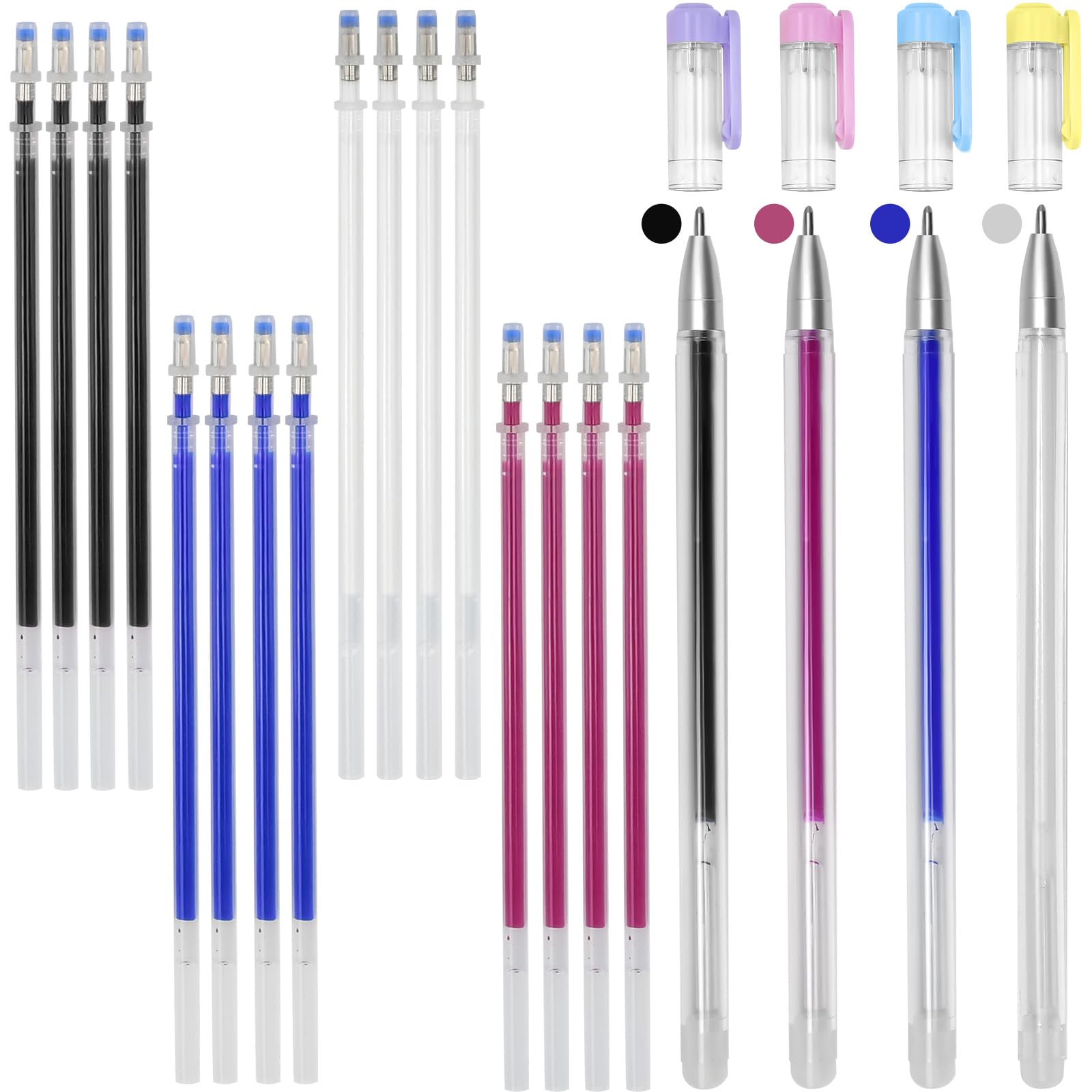 Photo 1 of BUZIFU 4 Colors Heat Erasable Pens: Fabric Marking Pens Auto-Vanishing Pen Sewing Friction Pens with 20pcs Replaceable Pen Refills for Sewing Quilting Dressmaking and Embroidery
