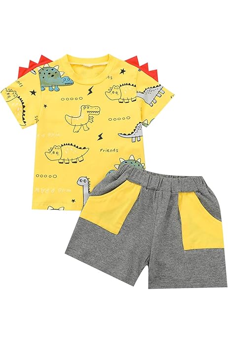 Visesunny - Playera De Manga Corta Para Niños Pequeños, Camisetas De Playa Para Niños, Pantalones Cortos Informales Estampados, Ropa De Verano, Multi1, 9-10 Años
