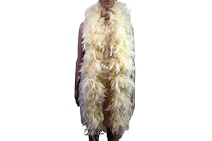 FLYDREAMFEATHERS 100 Gram 2 Yard Long Chandelle Feather Boa over 10 Colors, Great for Party, Wedding, Costume
