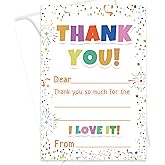 Vusnud 72Pcs Thank You Cards, Fill in The Blank Thank You Notes with Envelopes from Teacher for Birthday (4x6 In)