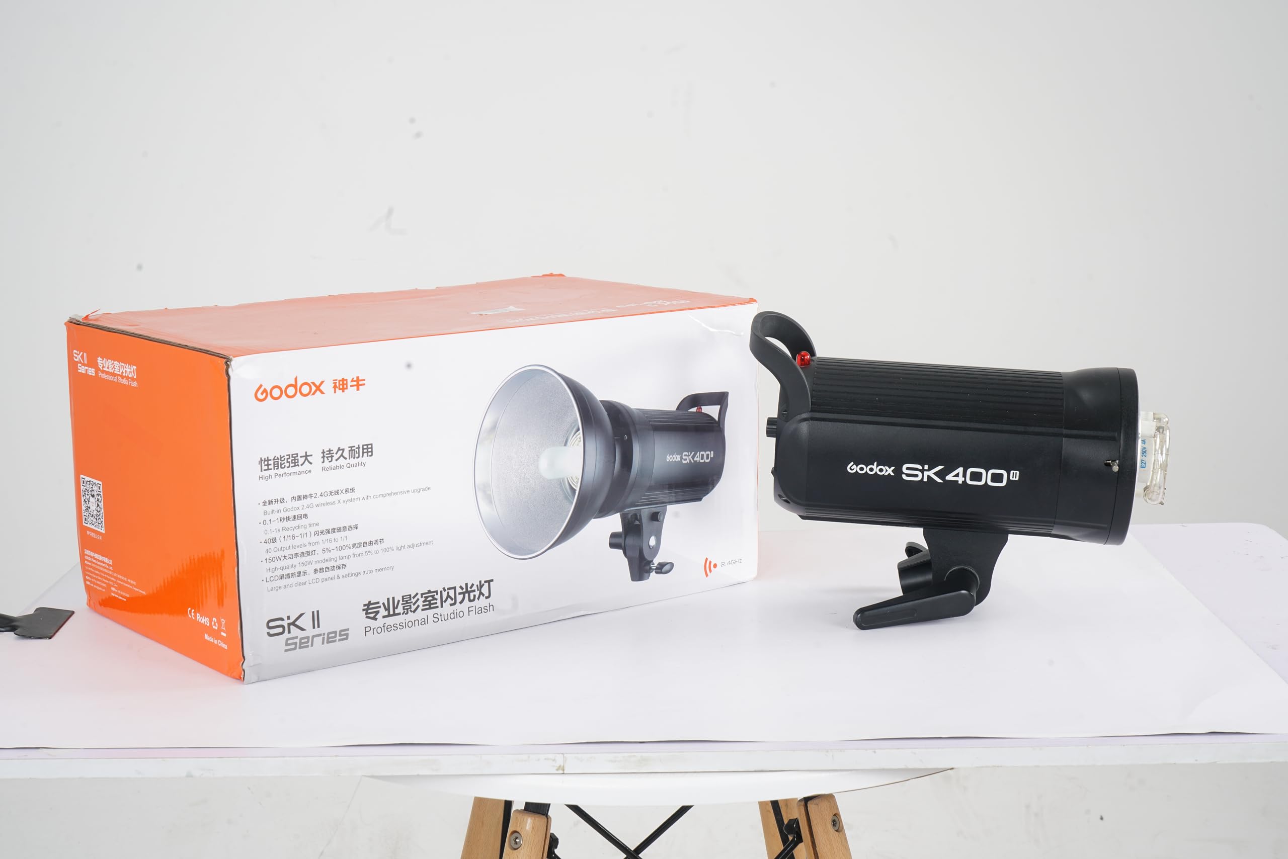 GODOX SK400II 400Ws Photo Studio Strobe Flash Monolight Light with Bowens Mount &Lamp Head,150W Modeling Lamp for Studio,Shooting,Location and Portrait Photography-110V