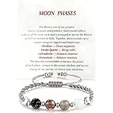 MIFYNN Moon Phase Bracelet for Women Crystal Healing Bracelet Natural Moonstone Beaded Bracelets Meditation Relaxation Crystal Bracelet Friendship Jewelry Gifts