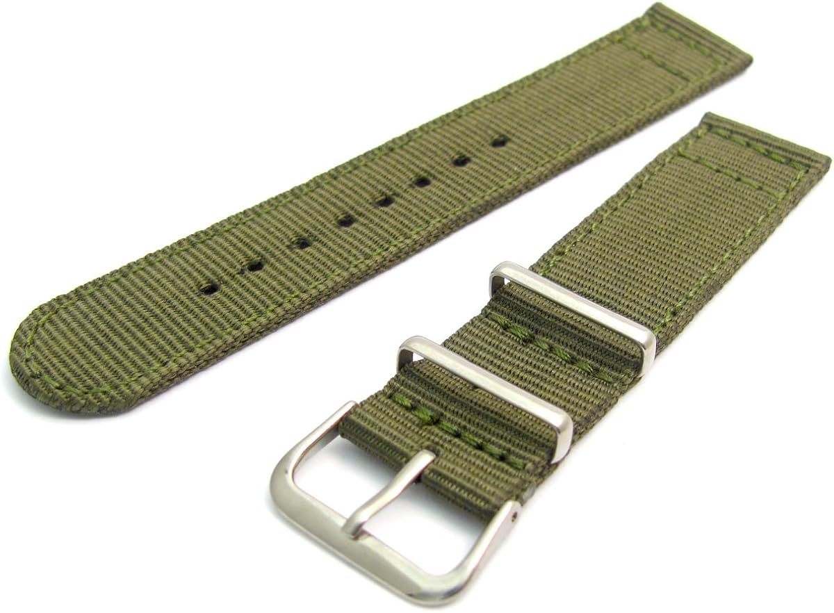 Tough TwoPiece Nylon bing Watch Strap Stainless Steel Buckle and